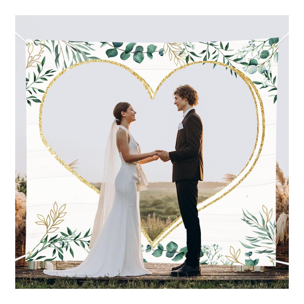 Verzaubern Sie Ihren Empfang mit dem Wentsent Hochzeitsherz im Modernen Boho Stil! Romantisches Bettlaken mit Herz 200x180cm perfekt als Hochzeit Hintergrund Deko und Standesamt Überraschung. (Herz B