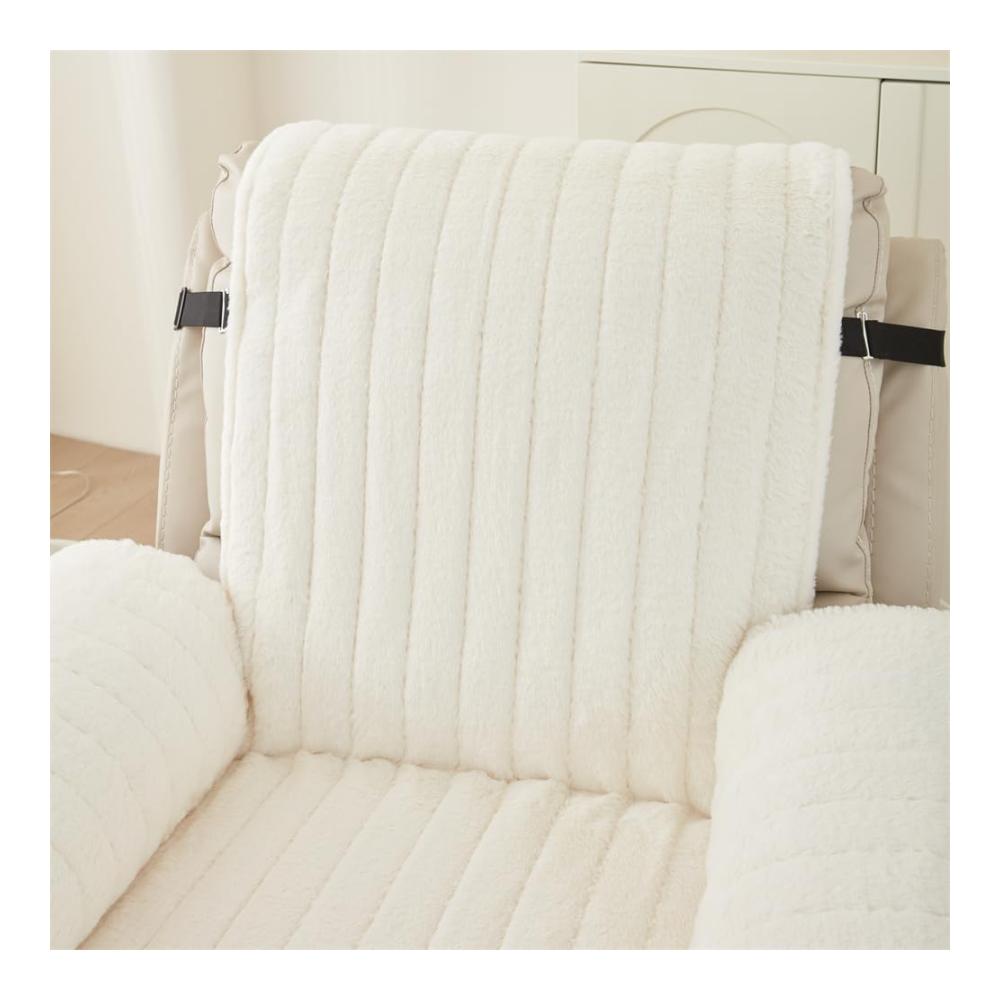 Premium Sesselüberwürfe Elegante Hussen & Auflagen für Relaxsessel Fernsehsessel & Ruhesessel. Weiche Kunstkaninchenfell-Bezüge bieten Universal-Schutz. Stilvoller Lehnenschutz & Plüsch-Sesselbezug (55x200cm Beige