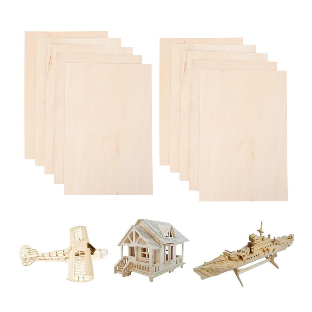 Entdecken Sie die natürliche Schönheit von unbehandeltem Holz mit MaYuLa 10pcs Balsaholz Platten Sperrholz. Perfekt für DIY Weihnachtsprojekte und Modellbau