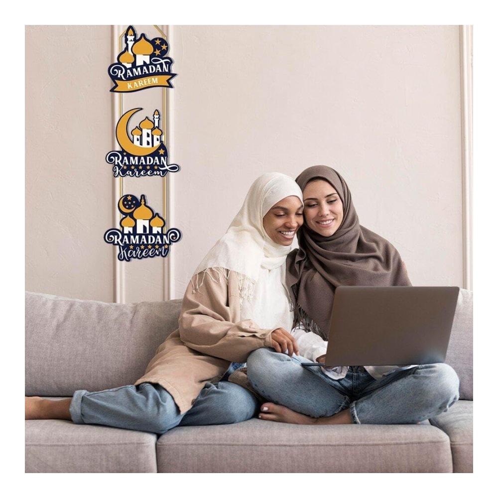 Eid Mubarak Türschild Dekorative Islamische Wand- & Türschilder für Ramadan Kareem Dekoration und Festivalfeier. Perfektes muslimisches Partyzubehör