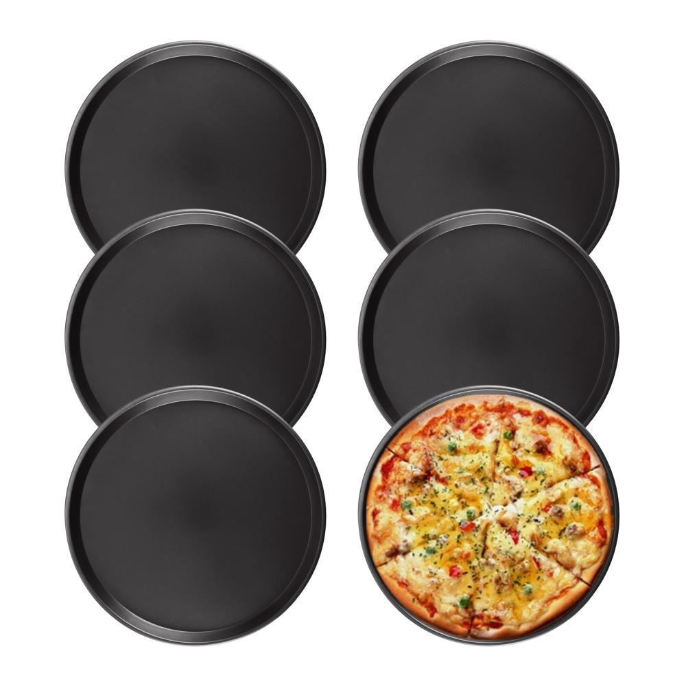 Entdecken Sie den Genuss 6er Set Runde Pizzapfannen Ø 30 cm aus hochwertigem Edelstahl mit Antihaftbeschichtung. Perfekt für knusprige Pizzen Kuchen Flammkuchen und mehr. Schwarze Eleganz für