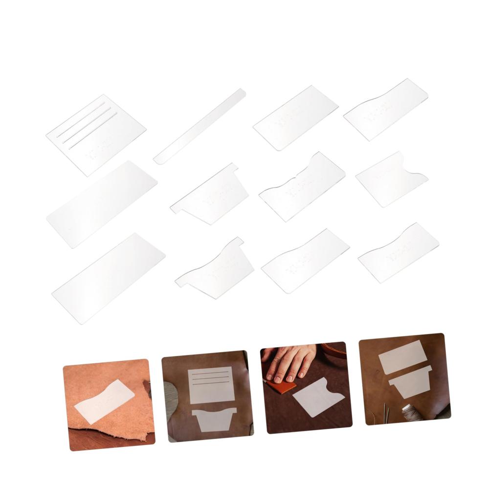 Entfalte deine Kreativität Taschenherstellung mit 1 Satz Acryl-Vorlagen für Geldbörse! Präzise Werkzeuge für perfekte Lederhandwerkskunst. Mustervielfalt für stilvolle Lederbrieftaschen. Erstelle einzigartige Designs ohne Grenzen
