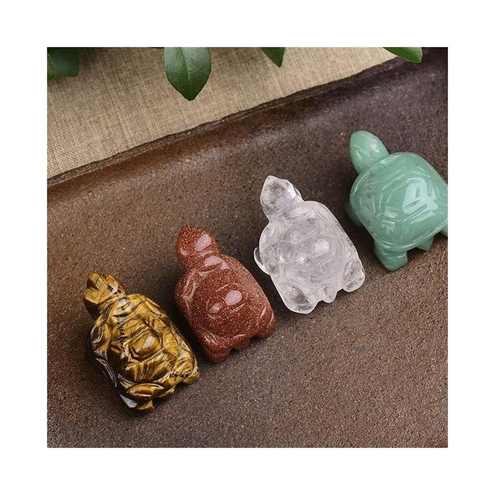 Exquisite Handarbeit Zimmerbrunnenzubehör - Kleine Schildkröten aus natürlichem Kristall für Gesundheit und Dekoration - Handgeschnitzte und polierte Kunstwerke für Ihr Zuhause - Perfektes Souvenir und Sammlerstück von QINTINYIN