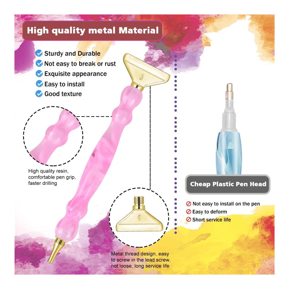 Entdecken Sie die Perfektion mit papasgix Ergonomischem Diamond Painting Werkzeug-Set – Premium Metallstift & Zubehör für 5D Diamanten Malerei DIY Handwerk – Inklusive 22 Gold-Ersatzköpfen! Werkzeuge & Zubehör für künstlerische Meisterwer