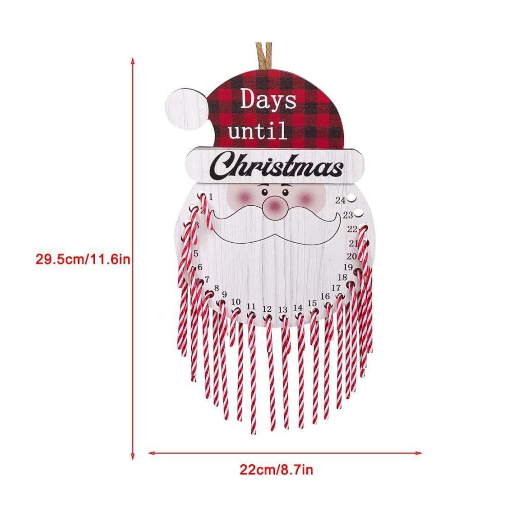 Dekorativer Adventskalender Holz Weihnachtsmann Xmas Countdown Kinder Geschenke Hängende Dekoration - Weihnachtszauber für Zuhause