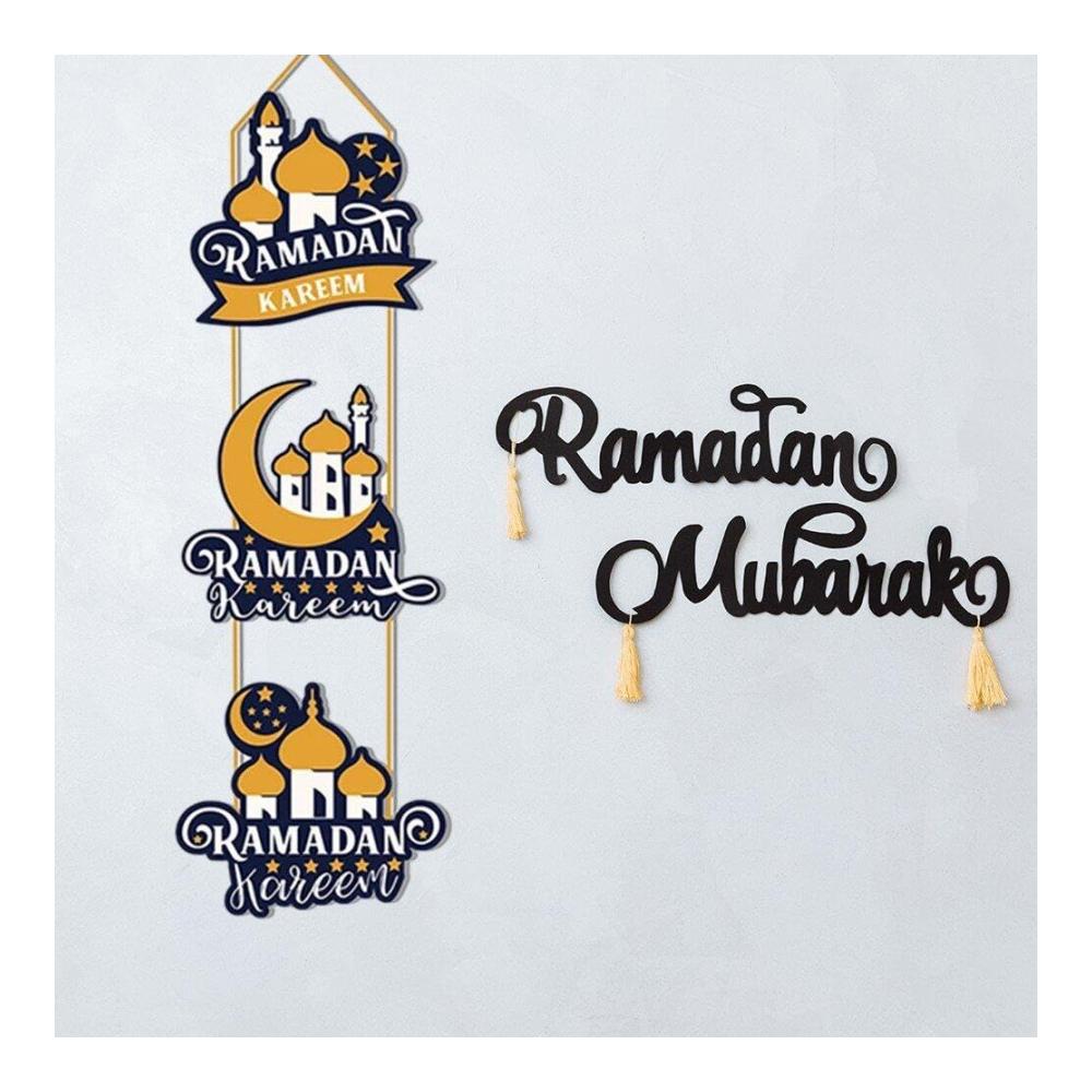 Eid Mubarak Türschild Dekorative Islamische Wand- & Türschilder für Ramadan Kareem Dekoration und Festivalfeier. Perfektes muslimisches Partyzubehör