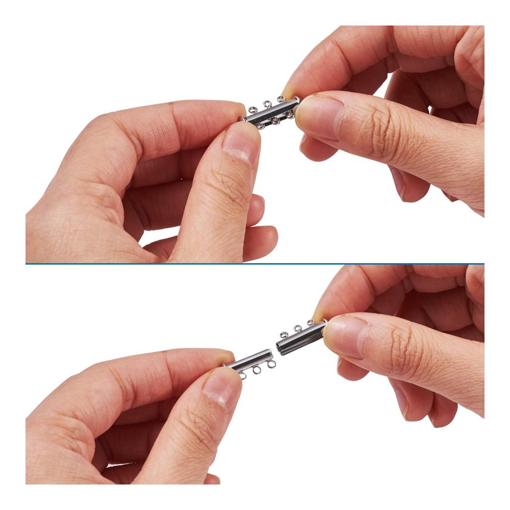 Magnetverschluss-Set Innovatives Design für Halsketten & Armbänder - Inklusive Schiebeverschluss Endrohr-Verschlüssen & Abstandshaltern - Perfekt für Schmuckherstellung