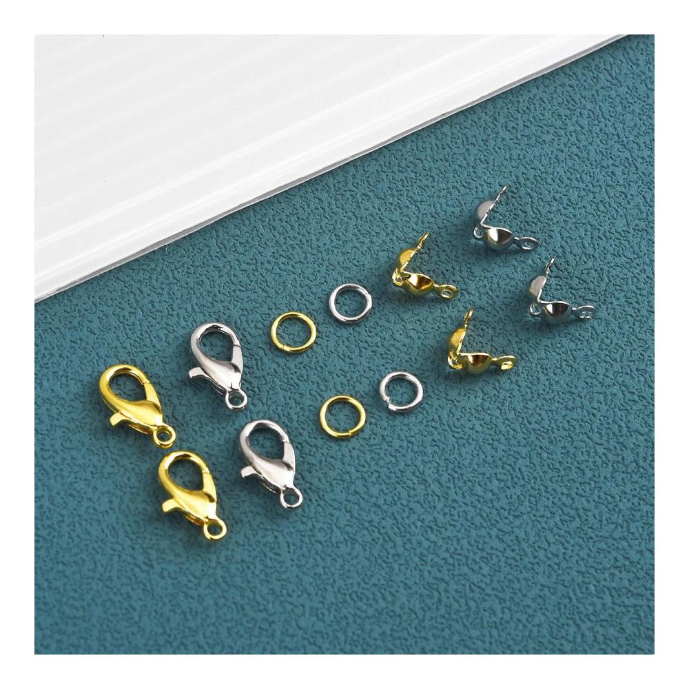 Exklusive Schmuckbastelsets 500x Ringel Karabinerverschluss Biegeringe Endcrimps Perlen & mehr - Handgefertigte Armbänder & Halsketten - Hochwertiges Schmuckzubehör in einer stilvollen Box