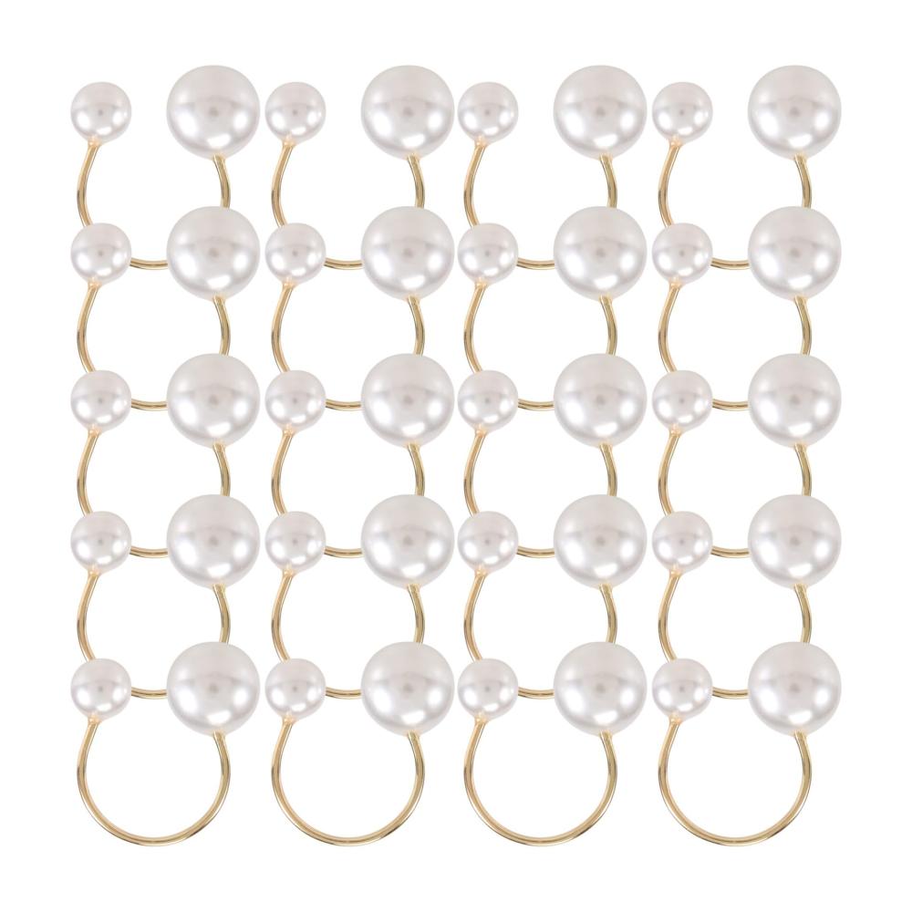 Elegantes Set mit 20 Perlen-Serviettenringen in Gold - Hochwertige Metall-Serviettenschnallen für stilvolle Tischdekoration - Perfekte Feiertags-Serviettenringe und Halter - Schmücken Sie Ihre Tafel mit diesem exquisiten Serviettenring-Ensemble