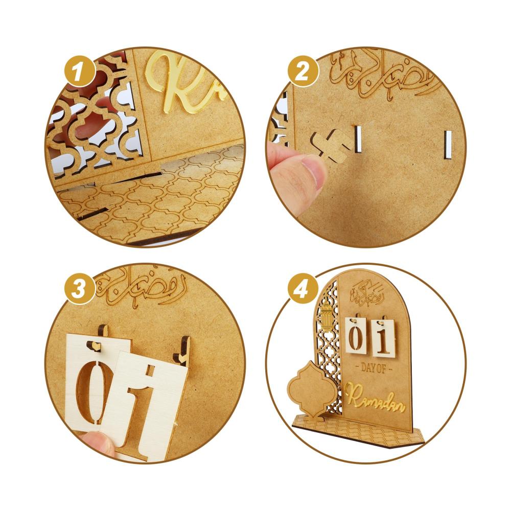 Entzückender Dekor Holz-Adventskalender für Ramadan mit 30 Tagen Countdown Kinderfreude garantiert! Eid-Mubarak Dekoration rustikal & elegant mit Ramadan-Laterne. Perfekter Ramadan-Geschenkartikel