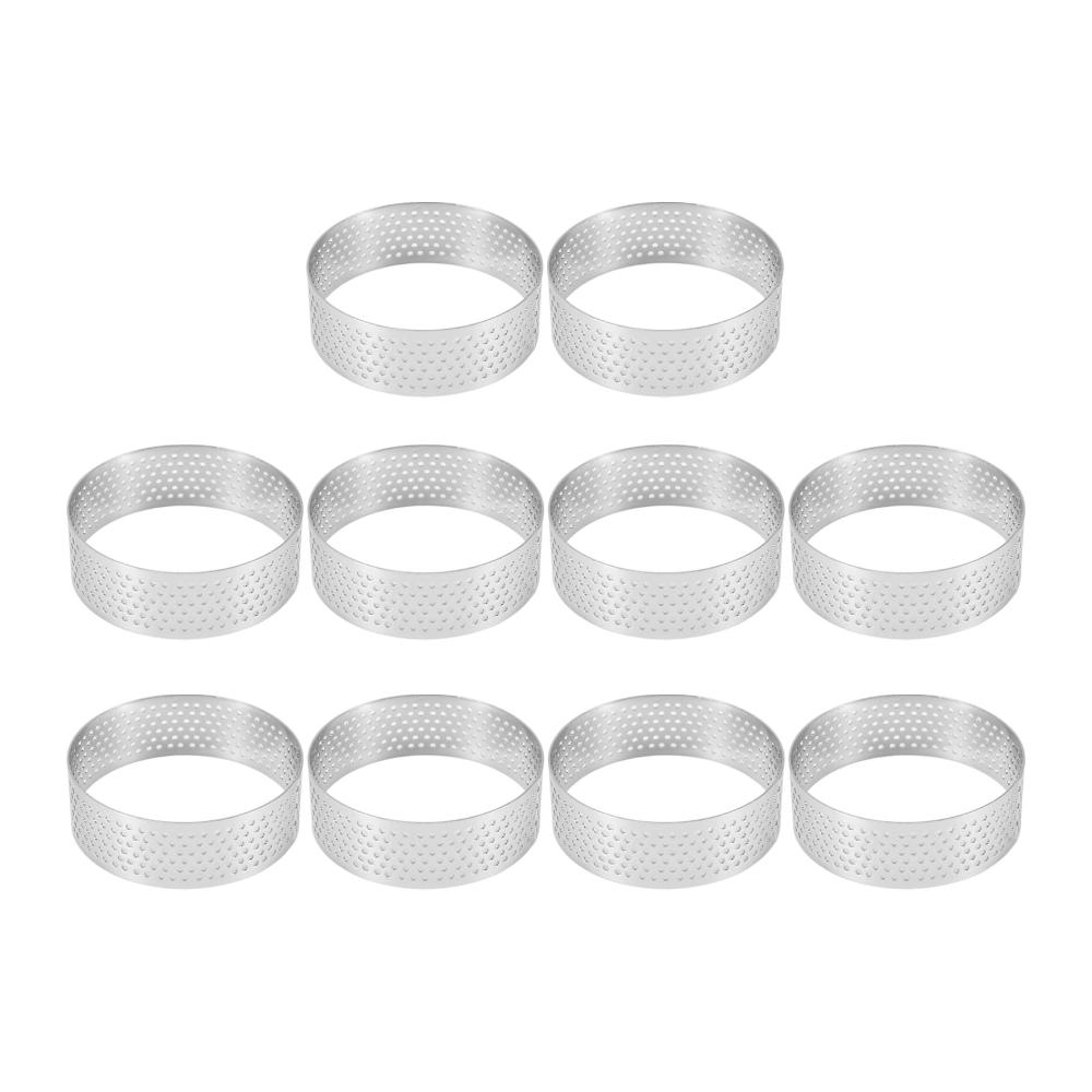 Entdecken Sie unsere hochwertigen 10 Stück Edelstahl Kuchenringe & Rahmen Set - Perfekt für Kuchen Quiches & Mousse - Backformen für Ihre Küche! 6cm Durchmesser