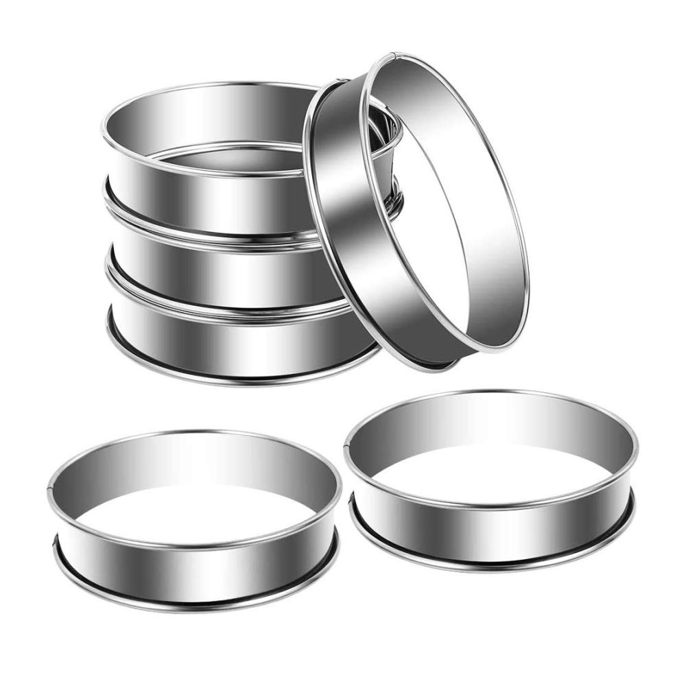 Professionelles 6-teiliges Kuchenringe & -rahmen Set - Backringe für Perfekte Crumpets Muffins & mehr - Hochwertige Backformen für Kreative Kreationen in der Küche - Ideal zum Wildern von Eiern und für Mousse