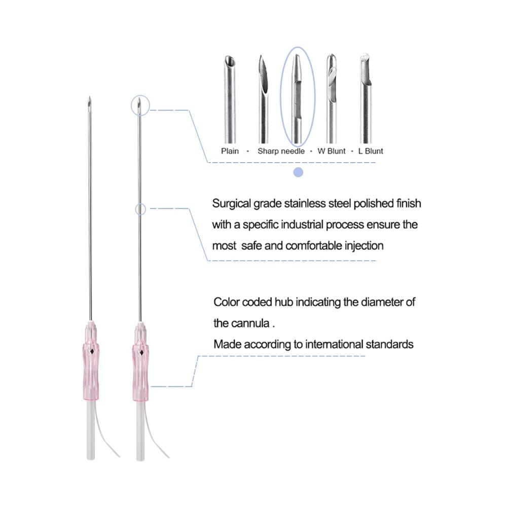Entfesseln Sie Ihre Kreativität mit dem Präzisions-Nähset Acada PCL Zahnradgewinde 3D für Face & Body 360R bidirektionales Zahnrad Bullet Blunt 18G100 mm 20 Stück - Ideales Zubehör für perfekte Näharbeiten