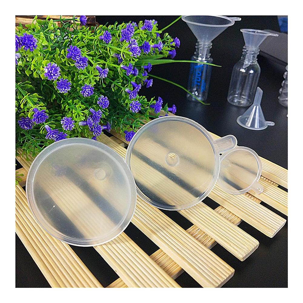Premium Mini Trichter Set - 30 Stück 3 Größen transparente Kunststoff-Trichter für Parfüm Marmelade Öl und Kosmetikproben - Praktisches Laborzubehör