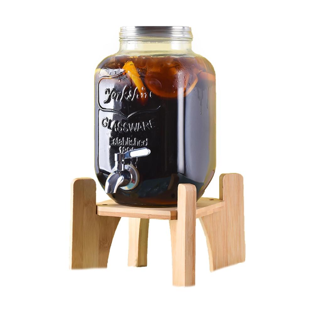 Genießen Sie erfrischende Getränke mit Stil! Glas-Getränkespender & Wasserspender mit Edelstahldeckel 4 Liter Fassungsvermögen. Inklusive Ständer für Partys Hochzeiten und mehr. Ideal für Limonaden Eistee Eisgetränke und Kombucha