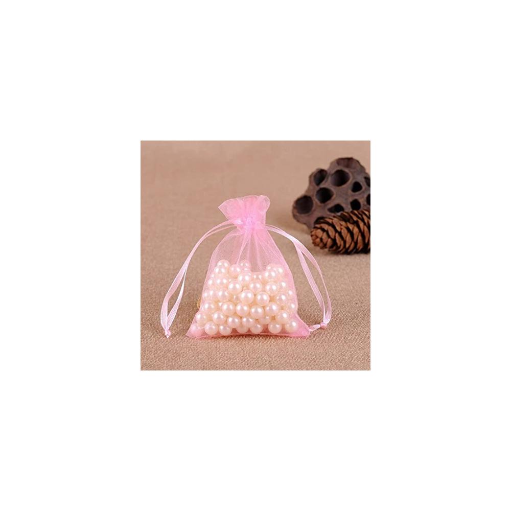 50 Stk. Edle Organzabeutel für Schmuck & Geschenke - Hochwertige Verpackung für Hochzeit Party & Süßigkeiten - Tüll Beutel in verschiedenen Farben inklusive