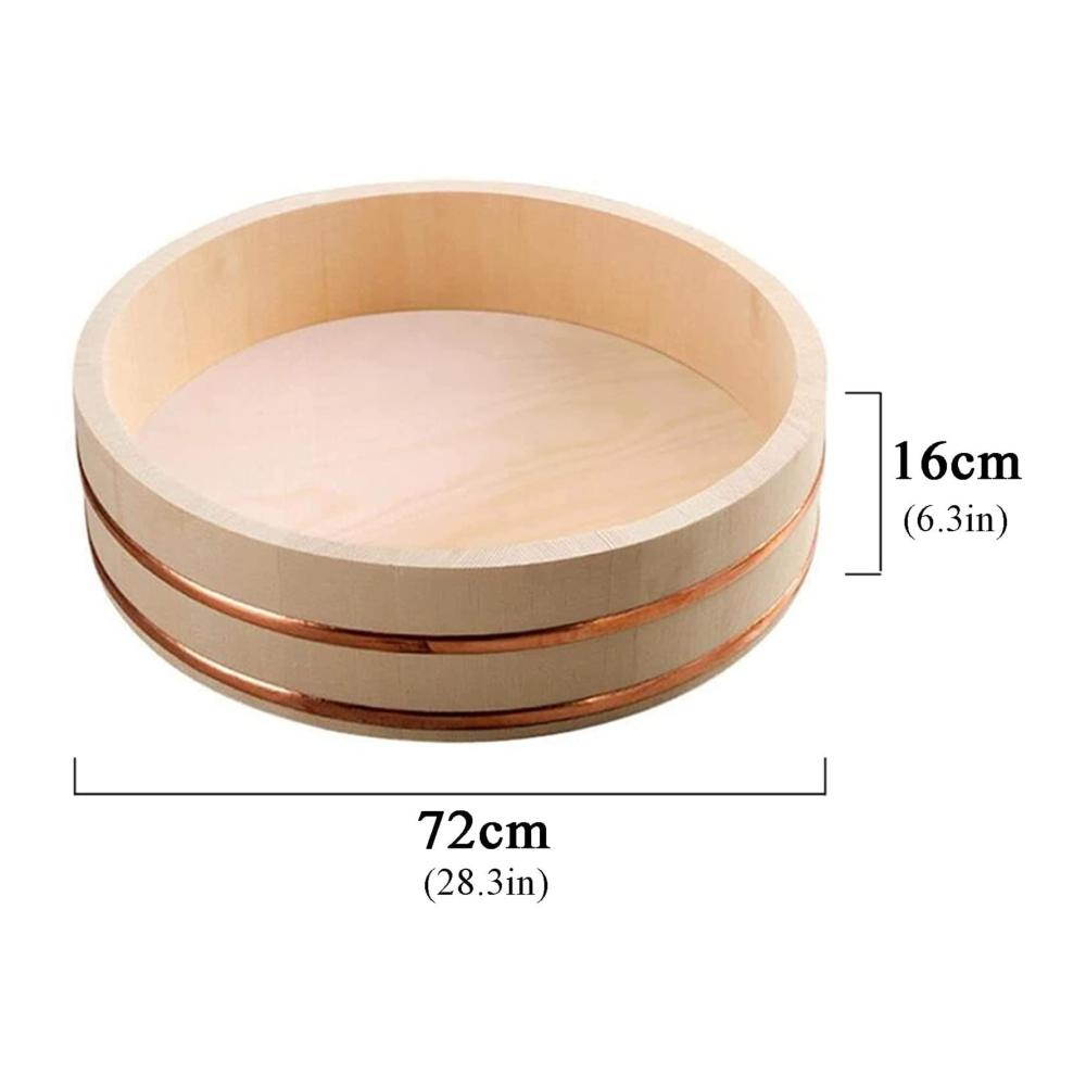 Exklusives Japanisches Sushi-Zubereitungsset Reisrührschüssel & Holz-Sushi-Reiswanne - Perfektes Sushi-Eimer-Kit zum Würzen/Küh