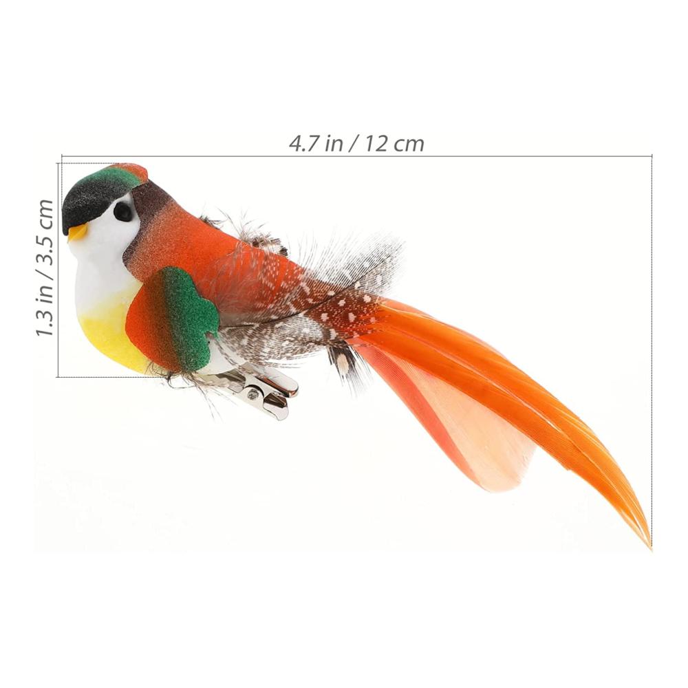 Fruchtige Frühlingsvögel 6er Pack künstliche Deko Vögel für Garten & Hausdekoration - Perfekte Oster- und Weihnachtsdeko in 6 Farben