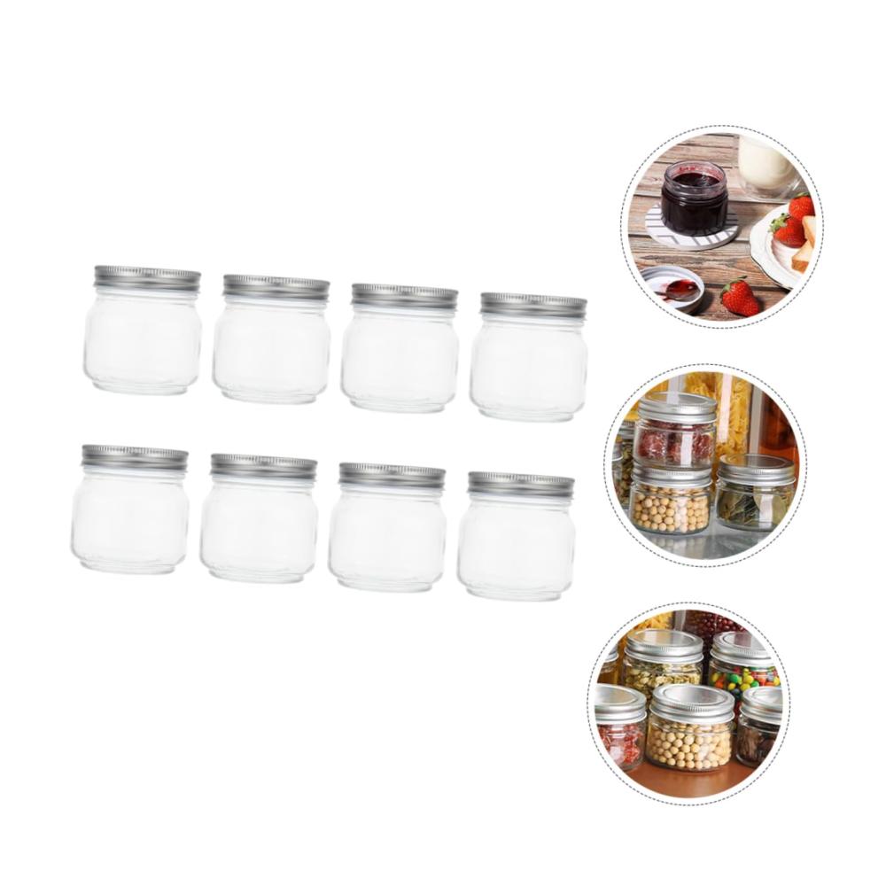 8er Set Vorratsdosen aus Glas mit Deckel - Perfekte Aufbewahrungslösung für Gewürze Snacks & mehr - Luftdichter Vorratsbehälter für Frische & Ordnung in der Küche - Wiederverwendbare Glasbehälter