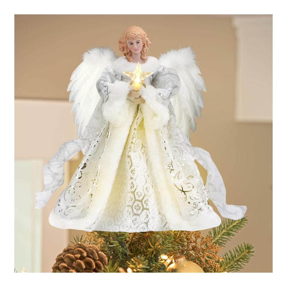 Erleuchten Sie Ihre Weihnachtsfeier mit unserer Spitzen Engel Weihnachtsbaumspitze - Schöne Beleuchtete Christbaumspitze mit Lichtern für einen himmlischen Baum