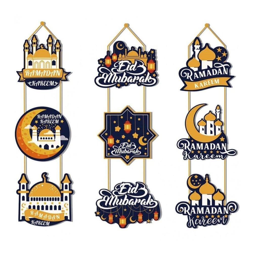 Eid Mubarak Türschild Dekorative Islamische Wand- & Türschilder für Ramadan Kareem Dekoration und Festivalfeier. Perfektes muslimisches Partyzubehör