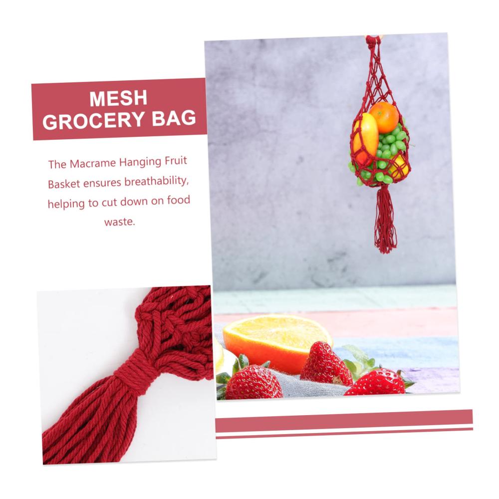 Nachhaltige Wiederverwendbare Beutel & Taschen Boho Makramee Wandkorb für Obst & Gemüse | Frische Aufbewahrungstasche mit Stil | Praktische Einkaufstasche & Deko | Umweltfreundliche Fruchttasche