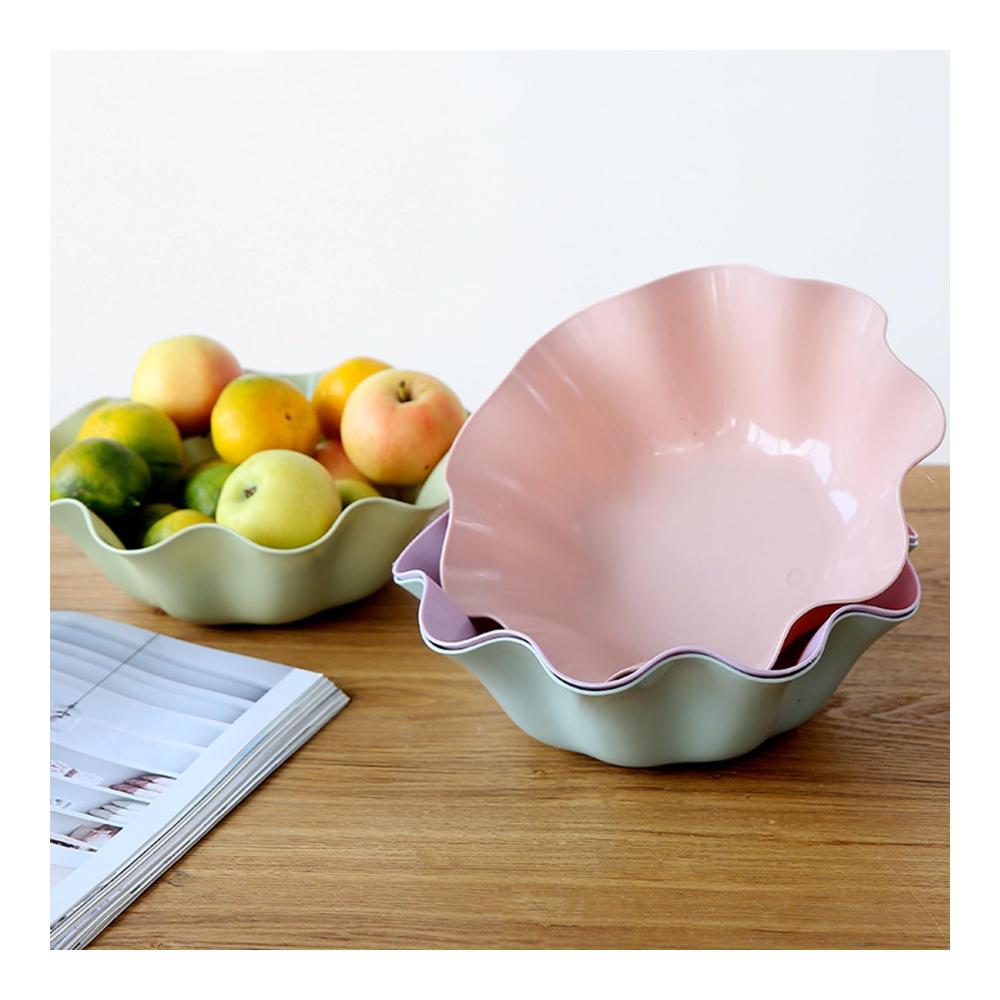 Exklusives Kunststoff-Obsttablett für Zuhause und Büro – Praktische Obstschale für Wohnzimmer Küche und Couchtisch – Ideales Snack-Tablett für Trockenfrüchte in zwei Blautönen