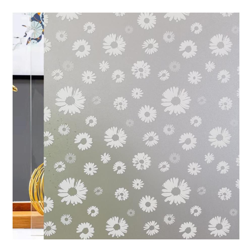 EXQUILEG 3D Sonnenblume Fensterfolie Selbstklebende Milchglasfolie für Sichtschutz & Deko - Ideal für Badezimmer Schlafzimmer & Küche 45x200cm