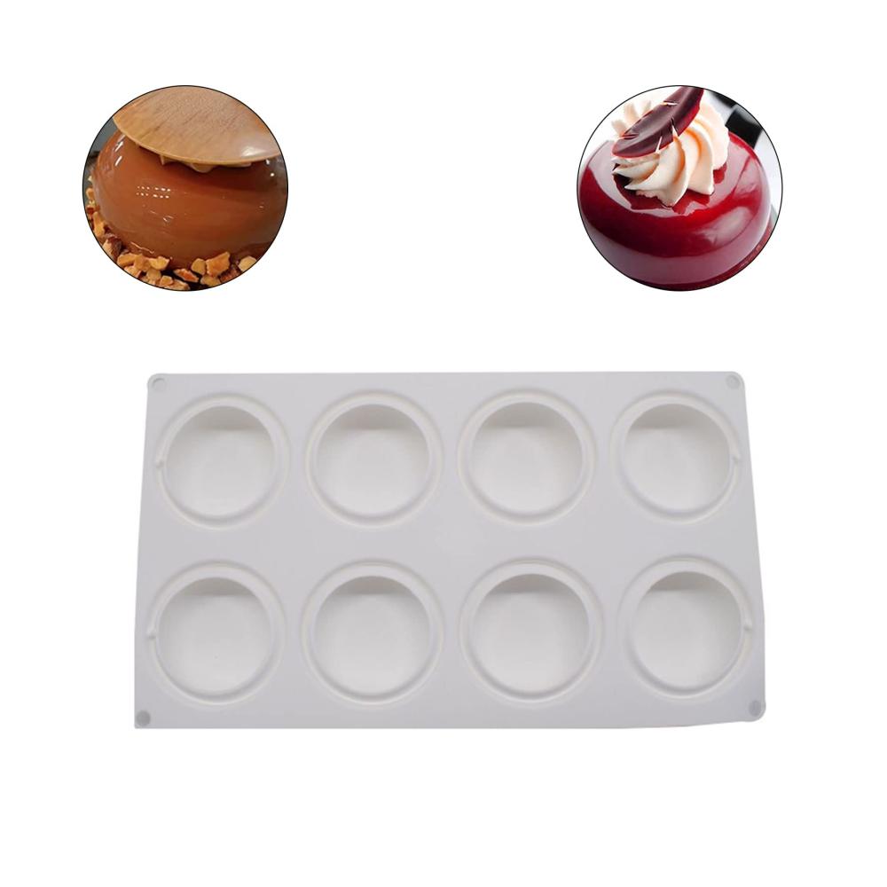 Tortendekorationssets Silikon Backformen Set mit 8 Löchern - Ideal für Kuchen Brot Schokolade und mehr - Perfektes Geschenk für Backliebhaber und Kinder