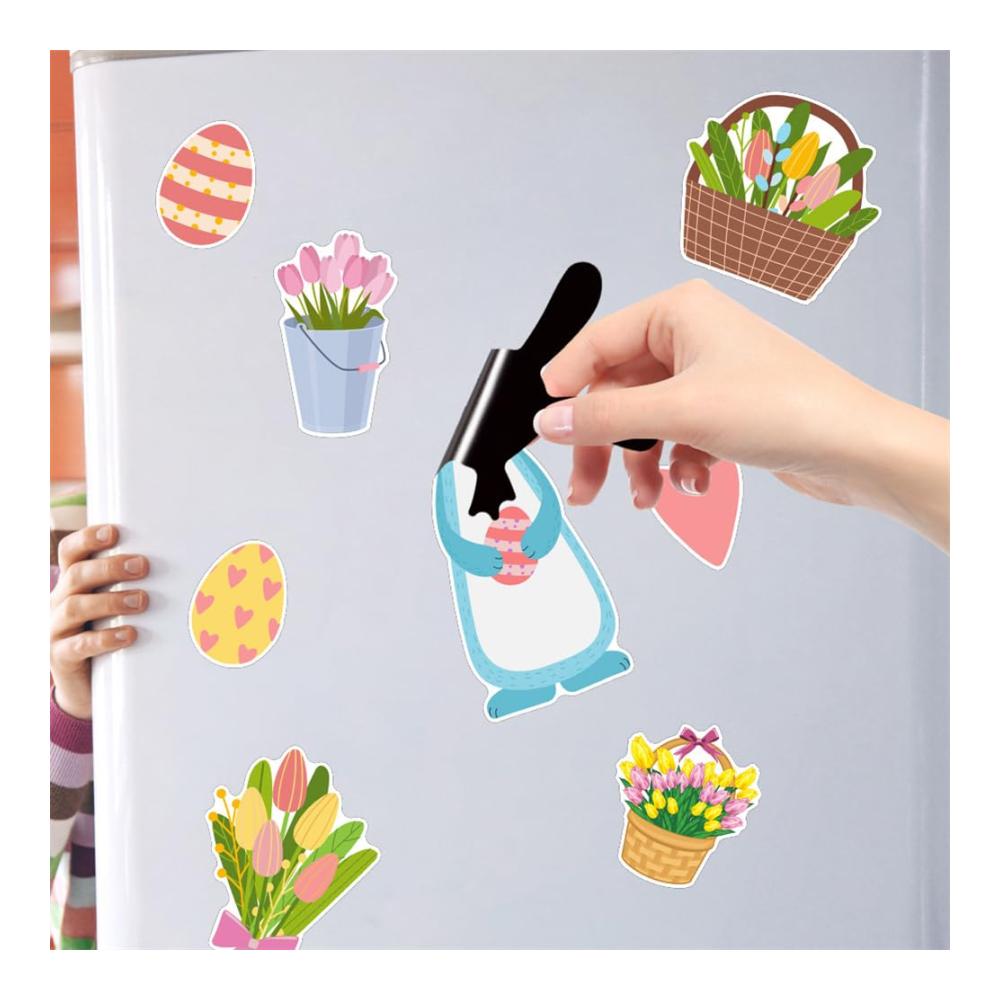 18er Set Ostern Magnete Kinder Tiere - Bunte Kühlschrankmagnete für Osterfreude - Süße Motive für Kühlschrank und Magnettafel - Fröhliche Ostergeschenke für Kinder