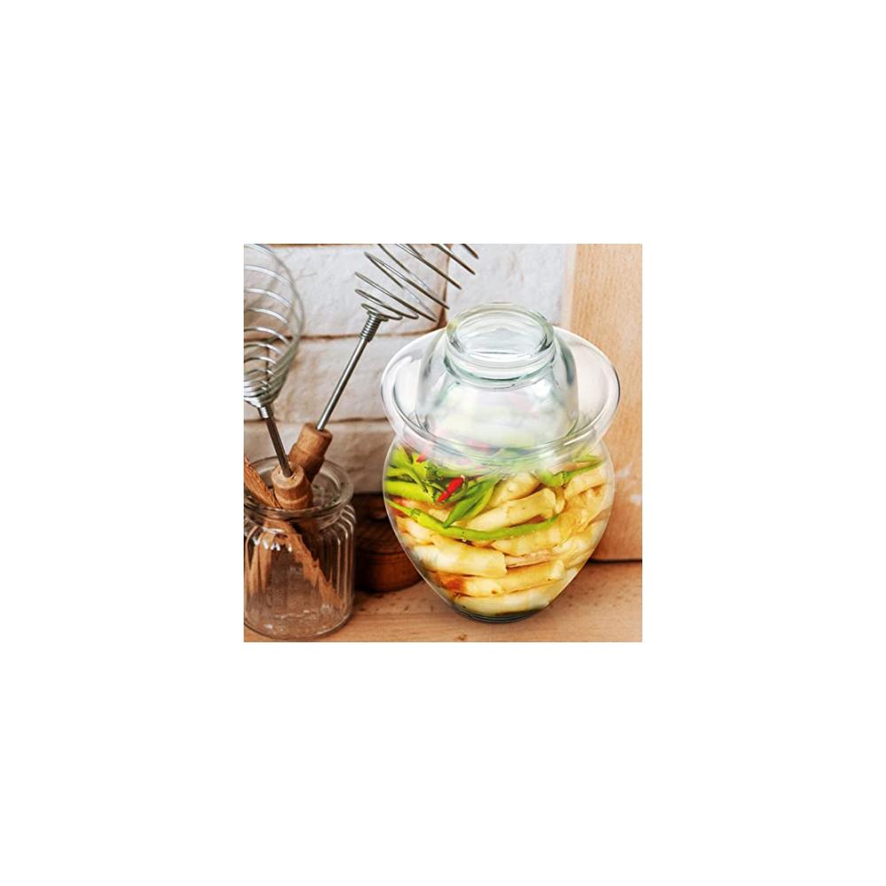 Traditioneller Chinesischer Gärbehälter 25L Glas-Gärglas mit Wasserdichtung und Airlock-Deckel für Kimchi Sauerkraut und mehr - Luftdichte Lebensmittelkonservierung