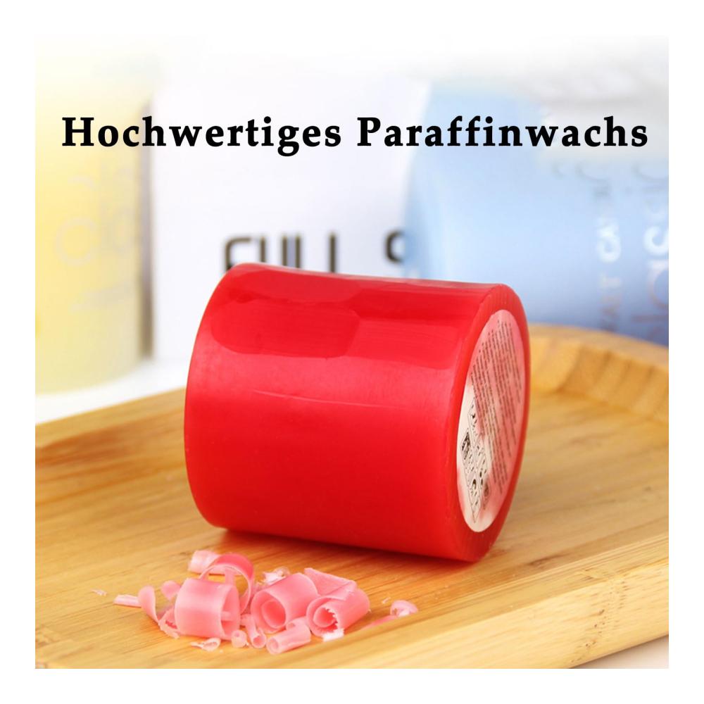 Premium Stumpenkerzen-Set Romantische Duftkerzen in Rot für gemütliche Abende | Höhe 10/7.5/5cm | Durchmesser 5cm | 3er Pack mit 37 Stunden Brenndauer | Rosen-Duft