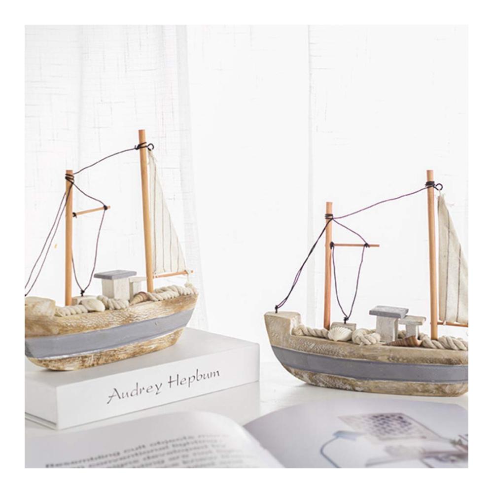 Einzigartige Vintage-Holzsegelboot-Figuren Nautische Sammlerstücke und dekorative Skulpturen für zu Hause. Perfektes Geschenk für Liebhaber von Segelbooten und maritime Dekorliebhaber (Farbe Wie gezeigt