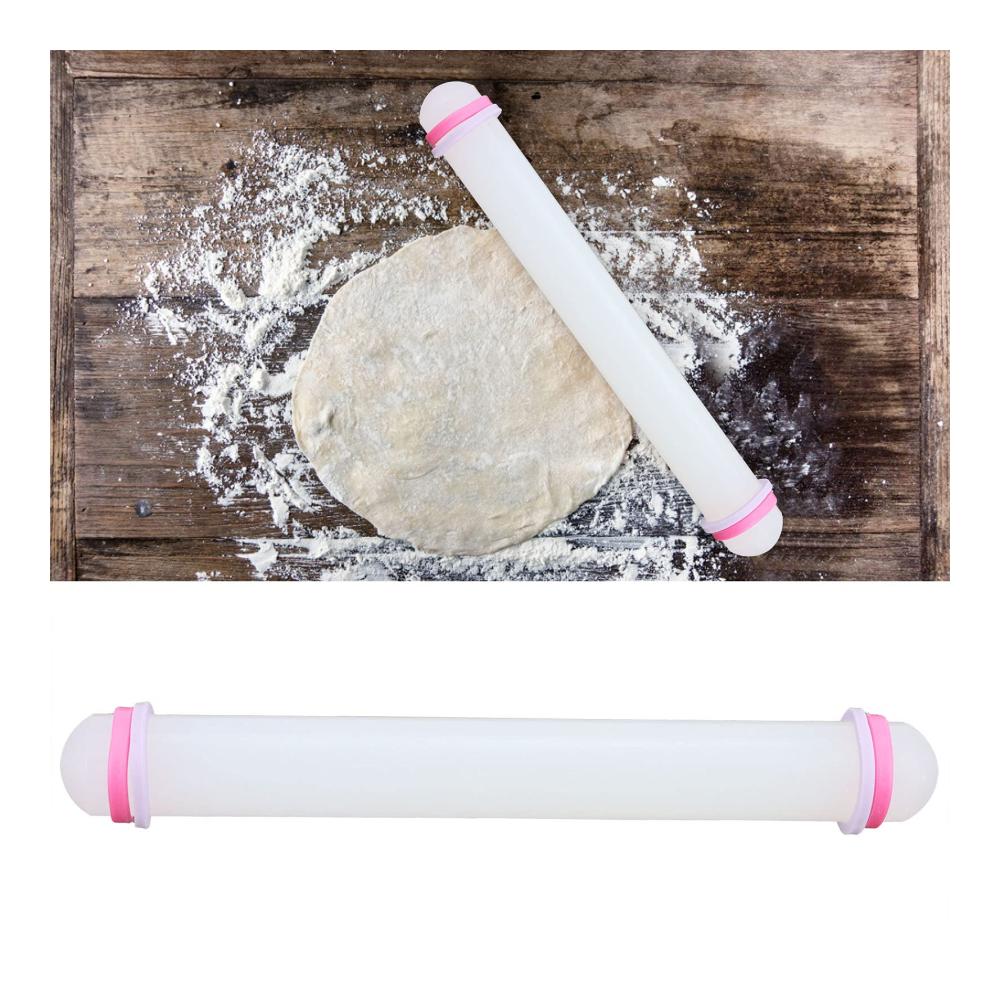 Professioneller Teigroller mit verstellbaren Dickenringen - Ideales Werkzeug für perfekten Teig Pizza Gebäck und Fondant - Backspaß garantiert