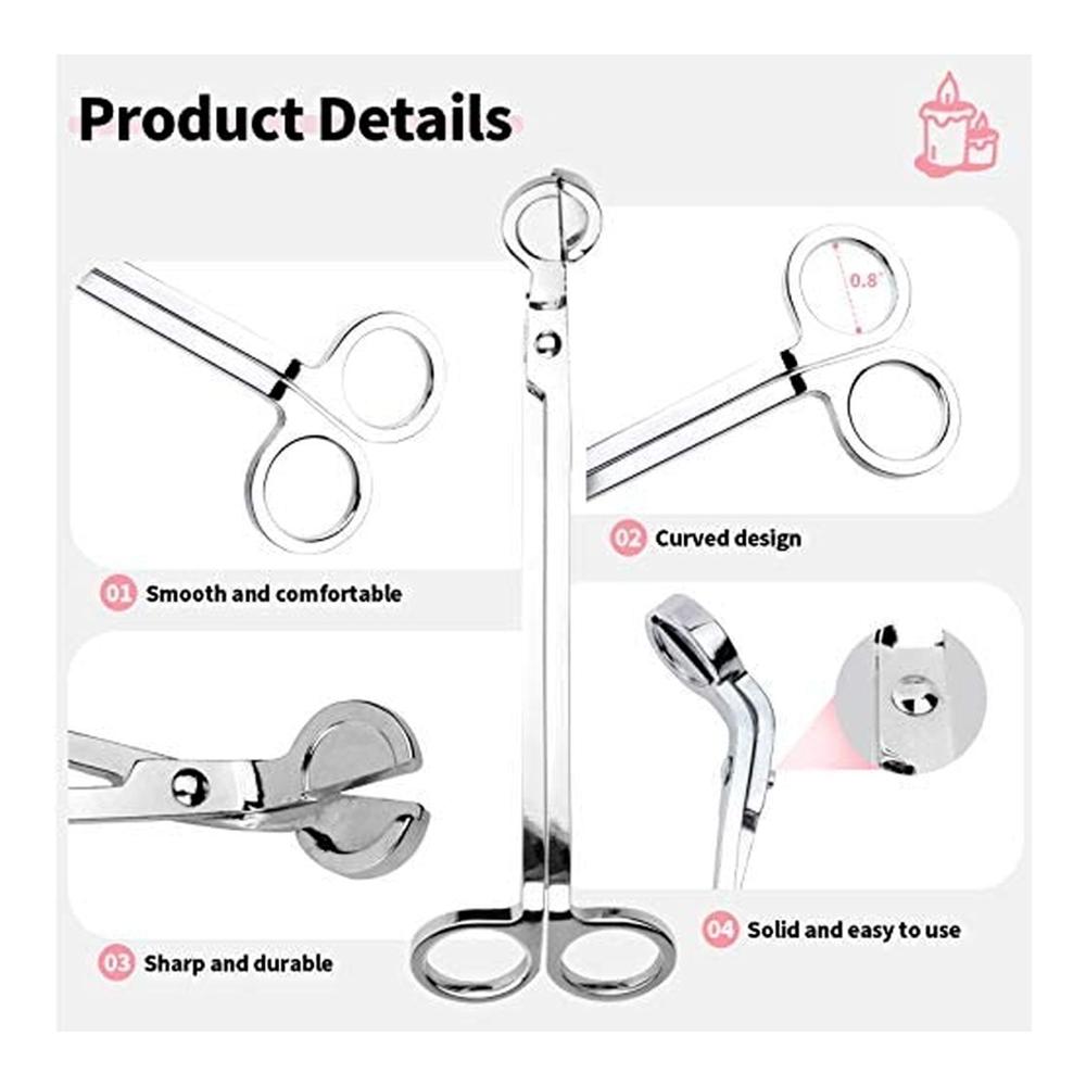 Premium Dochtwerkzeug-Set NRANSON 2 Stück Edelstahl Dochtscheren & Ersatzdochte. Perfekte Kerzenpflege für ein flackerfreies gemütliches