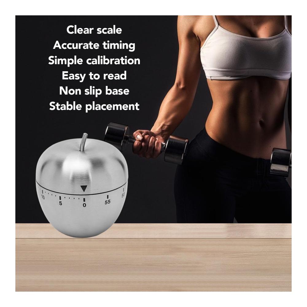 Bringen Sie mit unserem Küchentimer in Apfelform mehr Spaß in Ihre Küche! Aufziehbarer 60-Minuten-Timer aus Edelstahl und Metall mit lautem Alarm. Perfekter manueller Countdown fürs Kochen und Lernen
