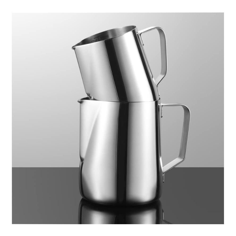 Milchschaumkännchen 350ml Edelstahl Milchkanne - Professionelles Aufschäumkännchen für perfekten Milchschaum - Barista-Qualität Kaffeekanne - Ideal für Latte Cappuccino Espresso und mehr