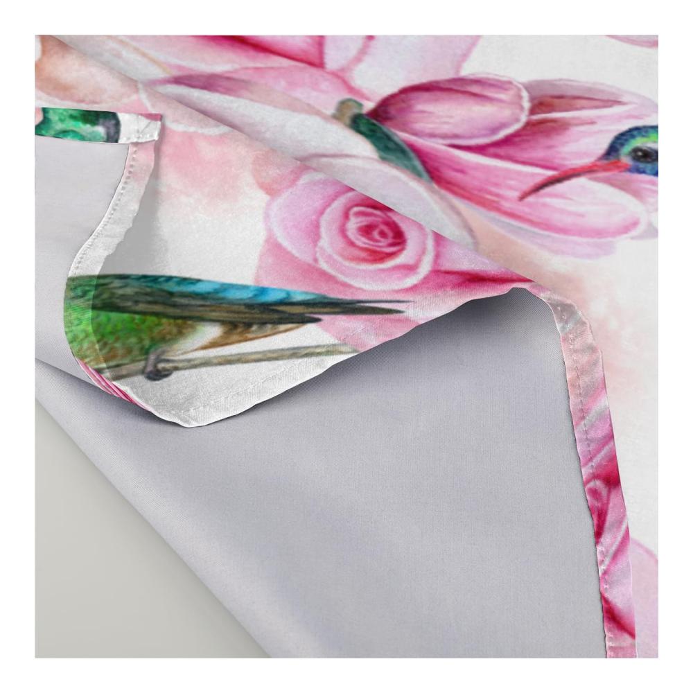 Hochwertige Stoffservietten mit Rosen-Magnolien-Kolibri-Design | Waschbar & wiederverwendbar | Perfekt für Zuhause Hochzeiten & Partys | Set mit 50 | 8 x 508 cm