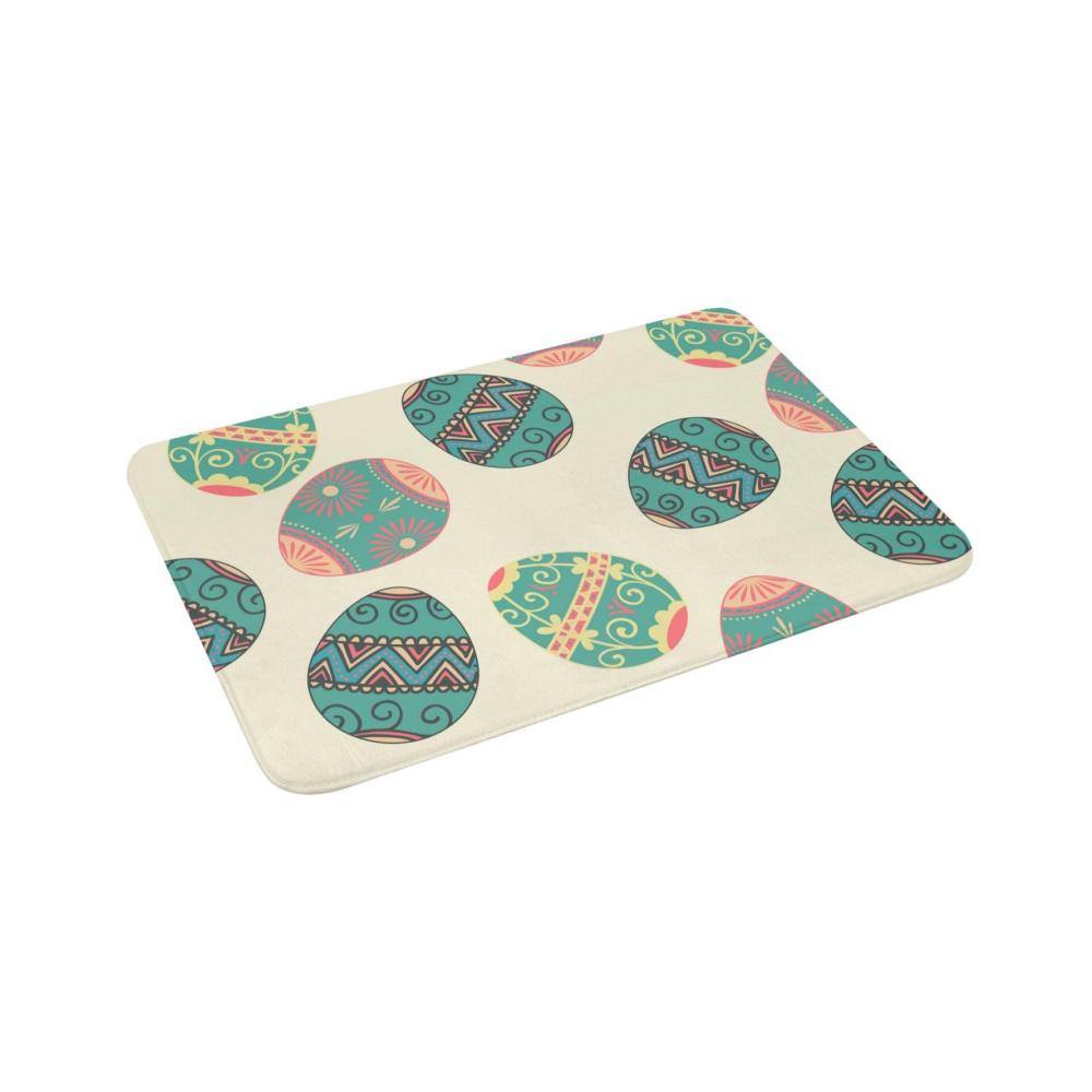 Erfrischende Flanell-Fußmatte Bunte Eier Ostern-Vibes Saugfähigkeit & Rutschfestigkeit für Innen & Außen. Ideal als Willkommensmatte & Badezimmerteppich. 60x40cm
