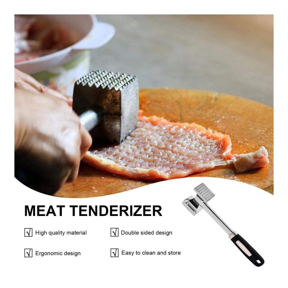 Hochwertiger Fleischklopferhammer aus PP & Zinklegierung | Doppelseitiges Fleischklopferwerkzeug für zartes Steak und zartes Rindfleisch | Rostbeständig