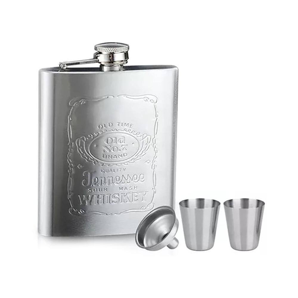 Premium 7oz Flachmann Set | Hochwertiges Barzubehör aus Edelstahl | Auslaufsicherer Whisky-Flachmann mit Trichter | Ideal für Wandern Klettern Angeln Camping | Tragbare Genussmomente