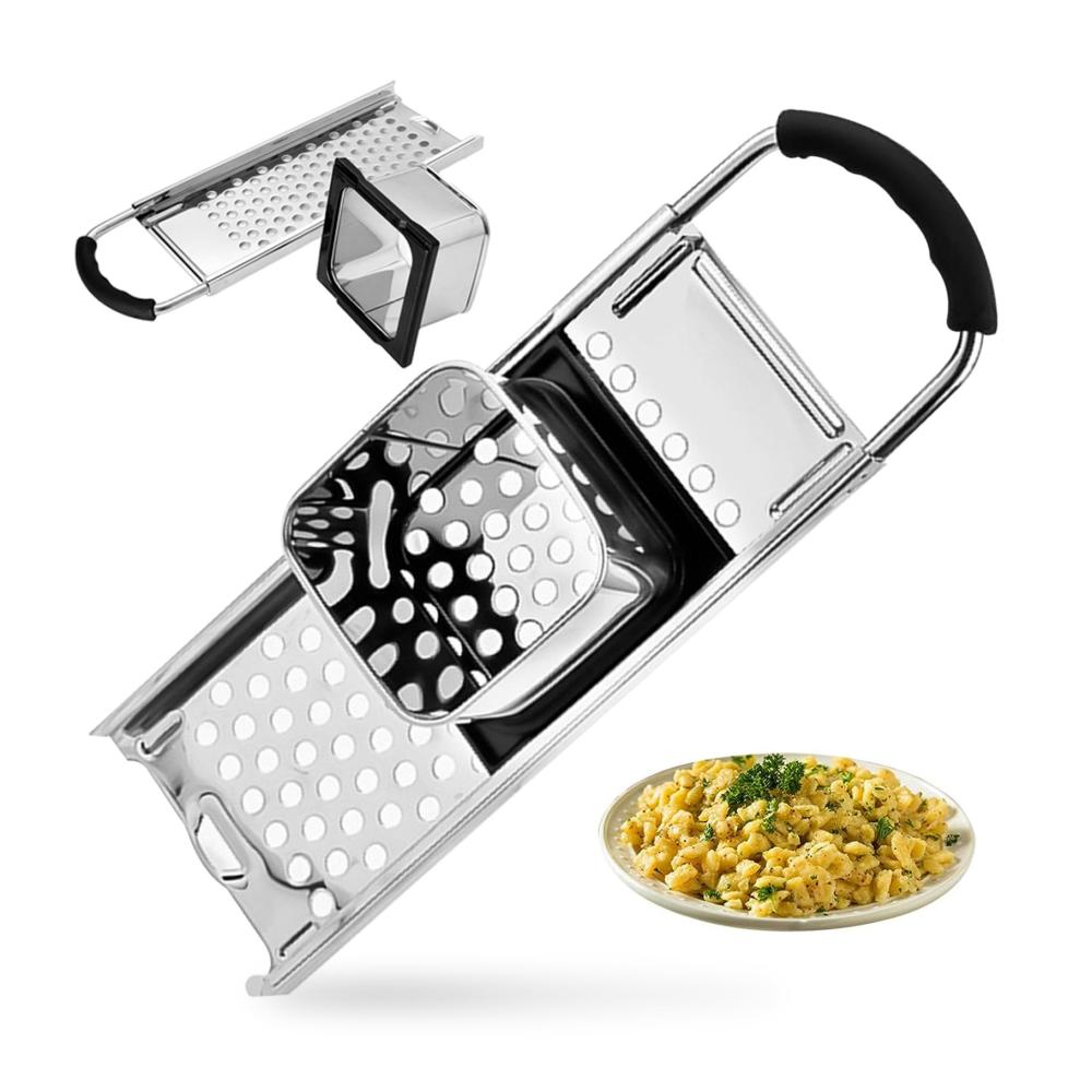 Perfekte Spaetzle Manuelle Nudelmaschine aus Edelstahl | Ergonomischer Griff rostfrei & waschbar | Deutsche Eiernudeln mühelos zu Hause herstellen | Küchenwerkzeug