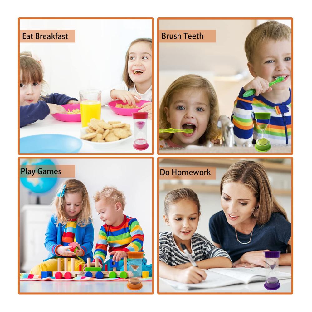 Eieruhren Set Kinder | Sanduhren Timer 10 Minuten | Küchen-Timer-Uhr Orange | Zeitmanagement-Assistent | Kreative Geschenke für Kinder