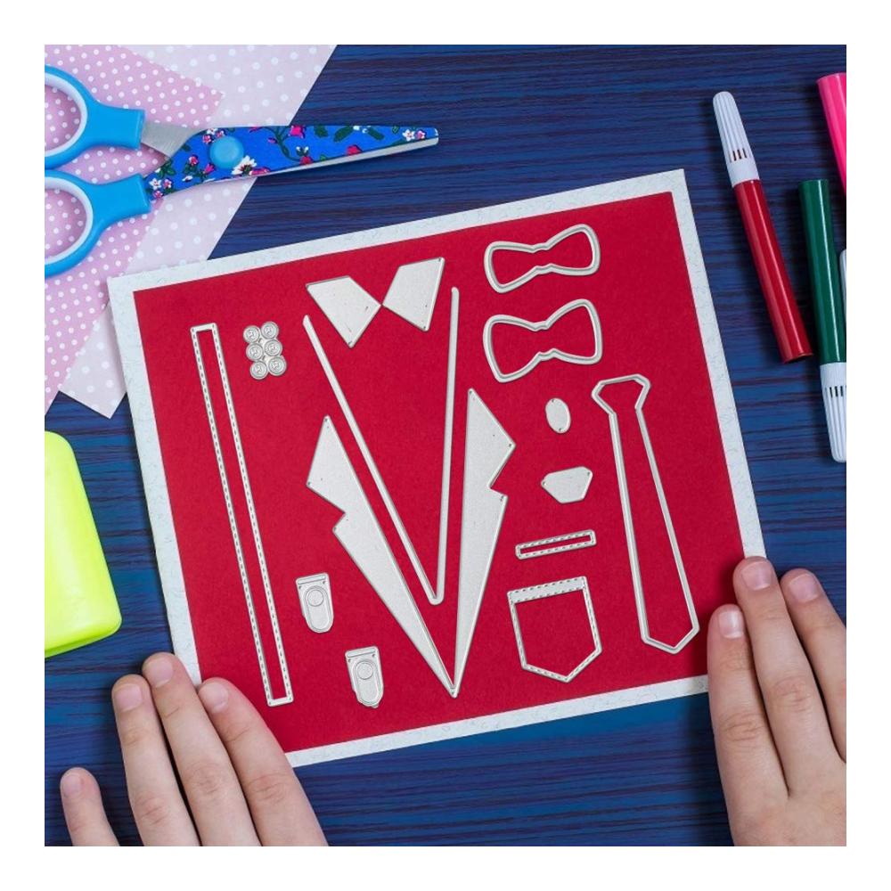 Stanzbögen-Set für DIY Scrapbooking Everpertuk Silikonstempel Metallschneidschablonen & Stanzschablonen – Ideal für Vatertagsgeschenke und Scrapbooking-Dekoration