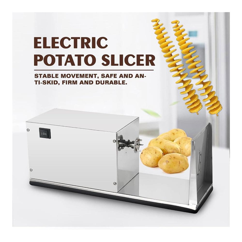 Entdecken Sie die Vielseitigkeit Elektrischer Tornado-Kartoffelschneider für perfekte Spiralen aus Kartoffeln Obst Gurken und mehr. Ideal für Tornado-Chips Kartoffeltürme und kreative Gemüsesnacks. Effizient und einfach – die ultimative Küchenmaschine
