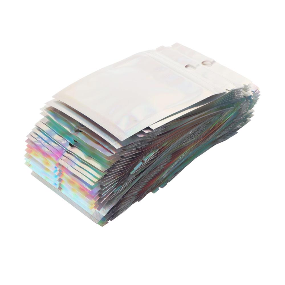 200-teiliges Vorratsdosen-Set Wiederverschließbare Holografische Verpackungsbeutel ideal für Partygeschenke & Handy Zubehör - Selbstverschließende Folienbeutel mit Druckverschluss