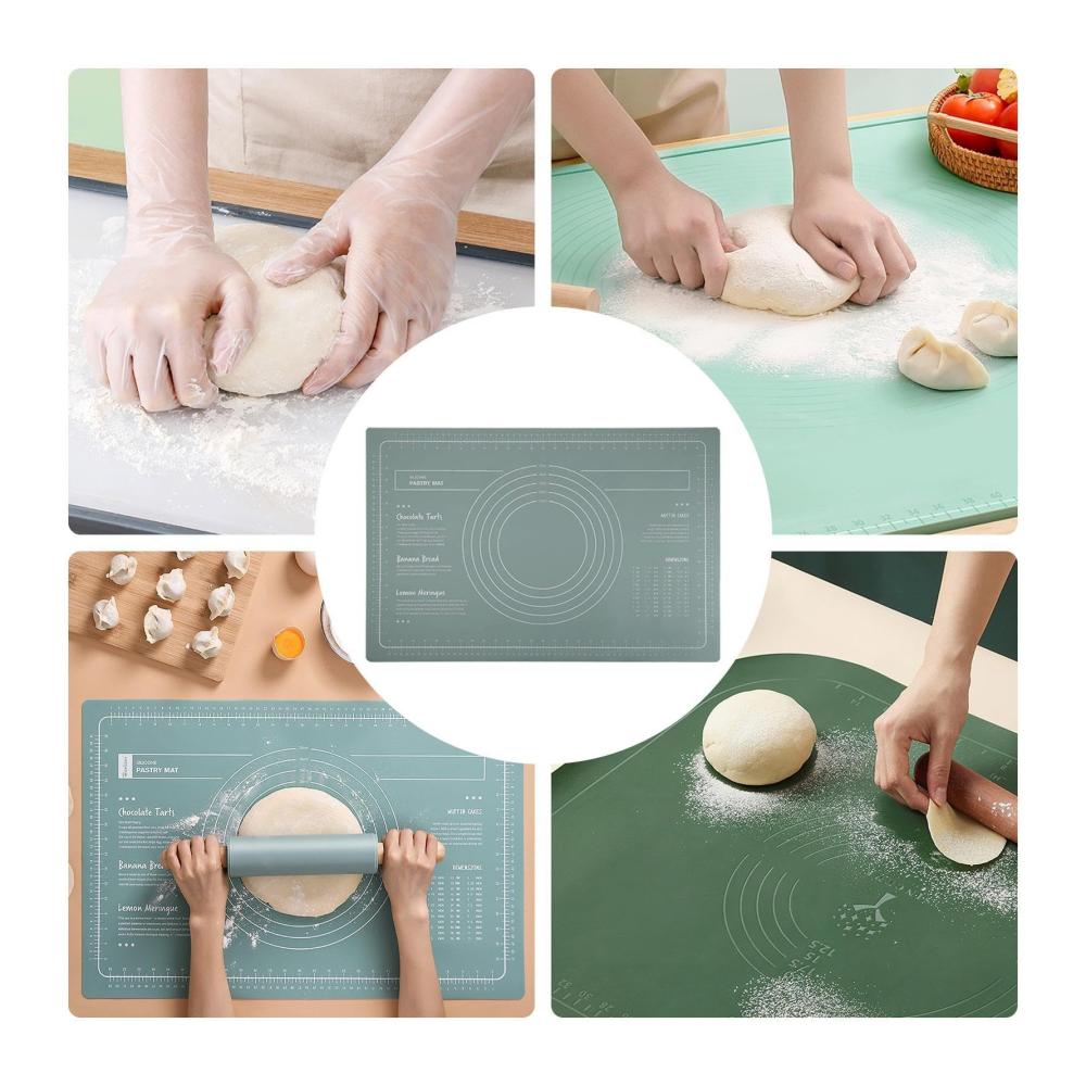 Silikon-Backmatte 24 x 16 Zoll - Extra dicke Antihaft-Blechmatte mit Messung - Backunterlagen in Lebensmittelqualität - Wiederverwendbare Teig-Rollmatte - Kochen und Backen