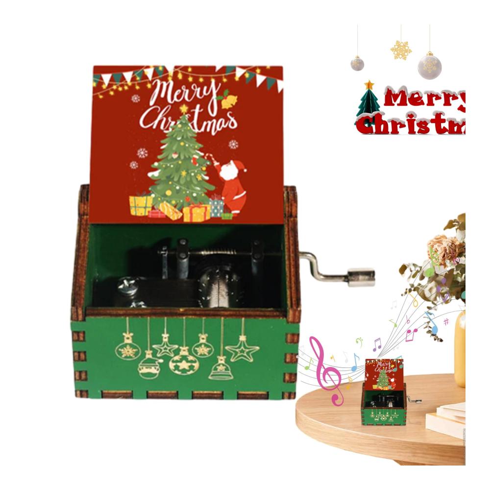 Exquisite Handkurbel Spieluhr aus Holz - Klassisches Design | Perfektes Geschenk für Geburtstag Weihnachten & mehr | Melodiezauber für jeden Anlass | Dekorative Erinnerung
