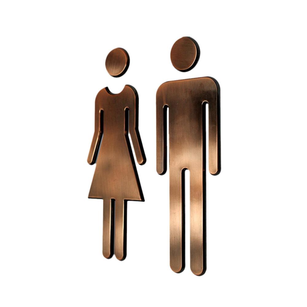 Antike Wand- & Türschilder 2er Set Klebende WC-Schilder für Damen und Herren. Stilvolle Toilettentür Aufkleber im Vintage-Look. Männer & Frauen Symbol für Ihr WC. Attraktiv