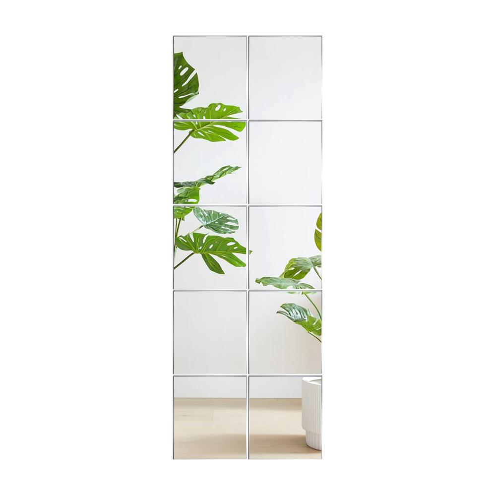 Erleuchten Sie Ihr Zuhause mit EONAZE Wandspiegel Fliesen – Selbstklebende Acrylspiegel für Bad und Kinderzimmer – Dekorative Klebespiegel für Wand und Schrank – 10 Stück 15x23cm